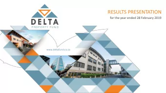RESULTS PRESENTATION  for the year ended 28 February 2019  P RO P E RT Y  F U N D