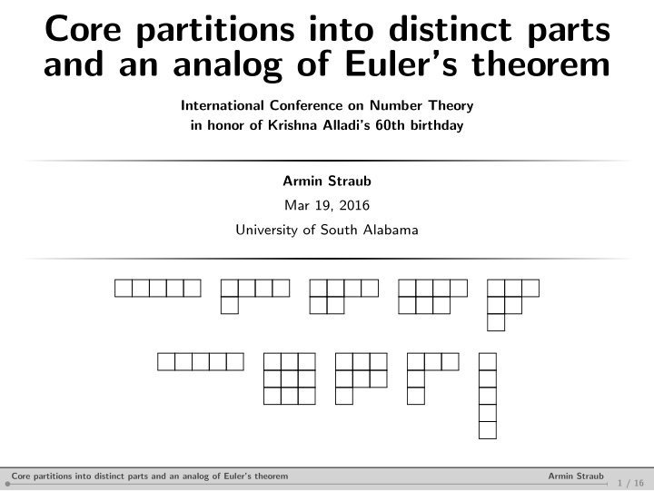 core partitions into distinct parts and an analog of