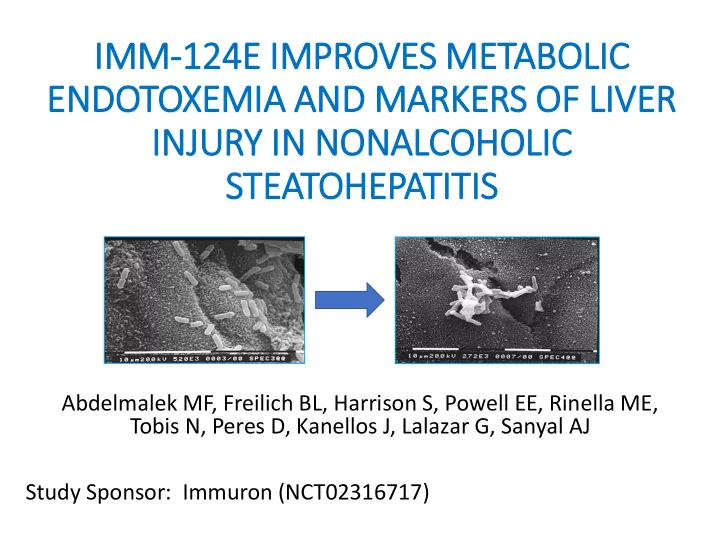 endotoxemia and markers of liv iver