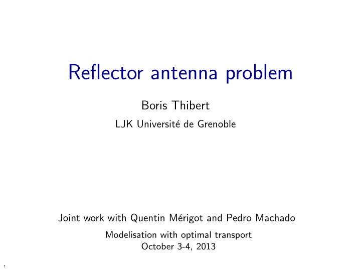 reflector antenna problem