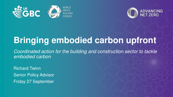 bringing embodied carbon upfront