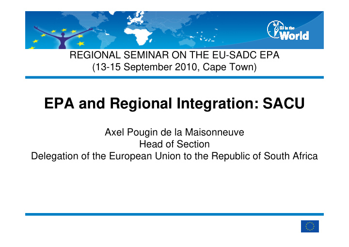 epa and regional integration sacu