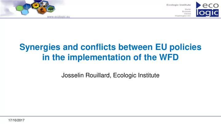 synergies and conflicts between eu policies