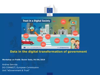 Data in the digital transformation of government  Workshop on Public Sector Data, 04/06/2019