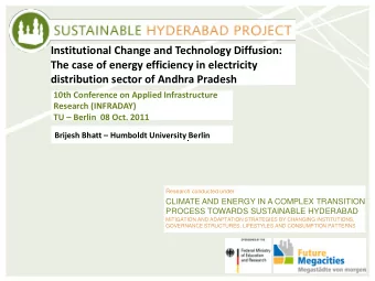 Institutional Change and Technology Diffusion:  The case of energy efficiency in electricity