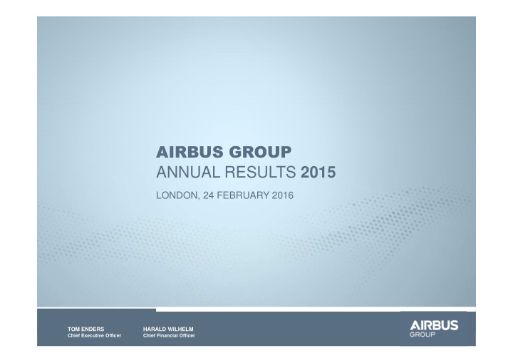 airbus group annual results 2015