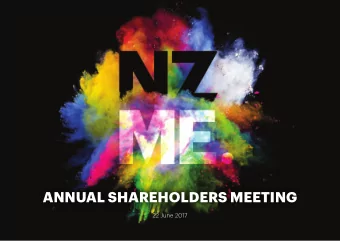 ANNUAL SHAREHOLDERS MEETING  22 June 2017  1  DISCLAIMER  T  he information in this presentation is