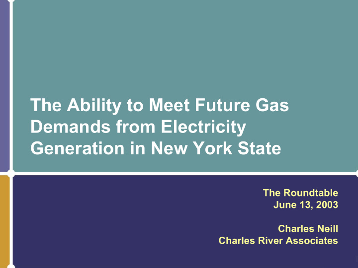 the ability to meet future gas demands from electricity
