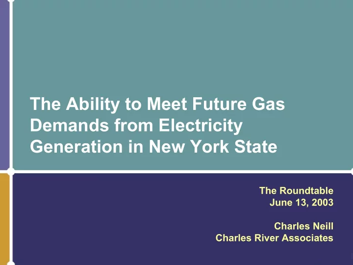 the ability to meet future gas demands from electricity