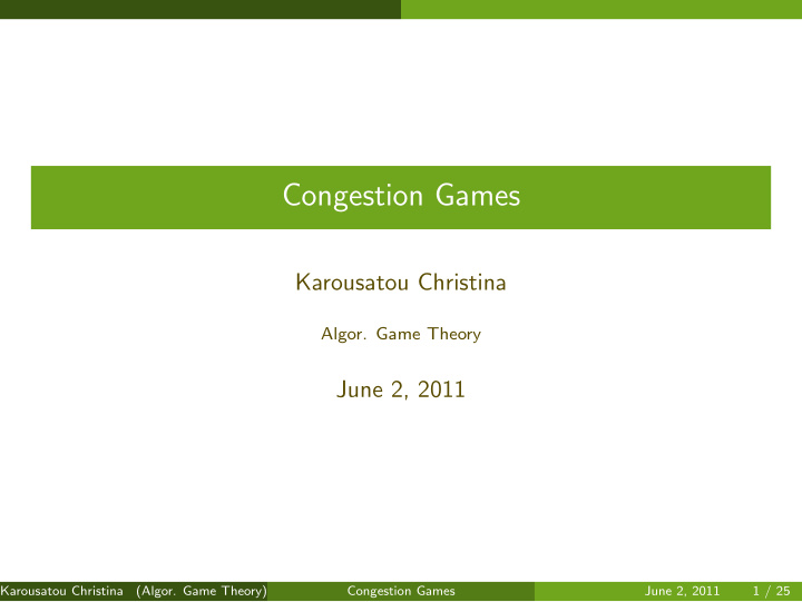 congestion games