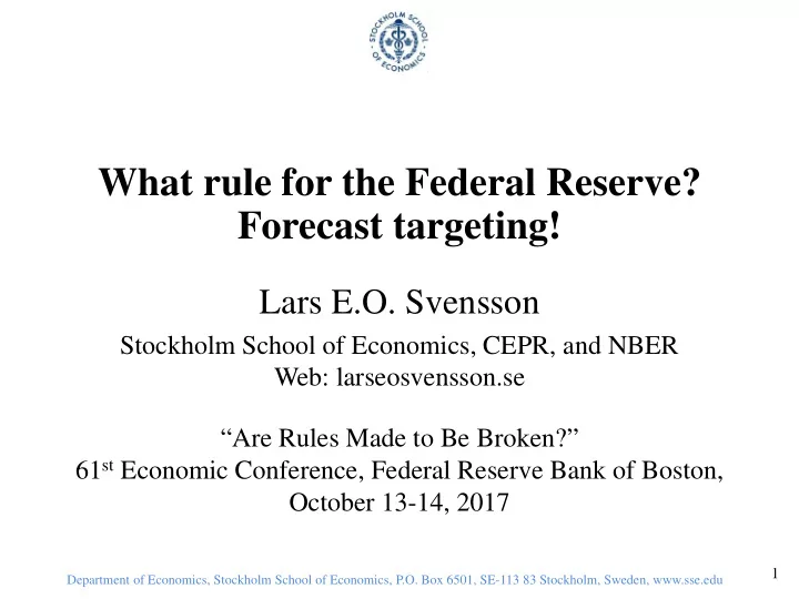what rule for the federal reserve forecast targeting