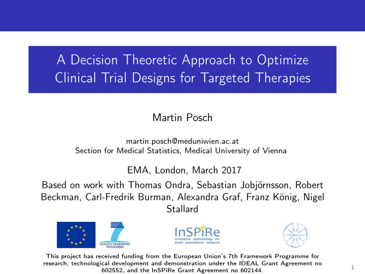 a decision theoretic approach to optimize clinical trial