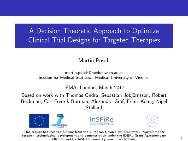 a decision theoretic approach to optimize clinical trial