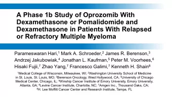 A Phase 1b Study of Oprozomib With  Dexamethasone or Pomalidomide and  Dexamethasone in Patients