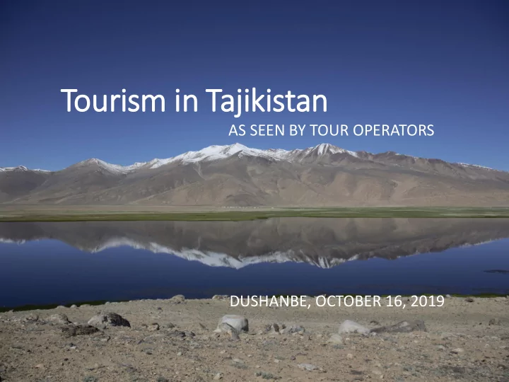 tourism in in tajikistan