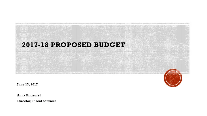 2017 18 proposed budget