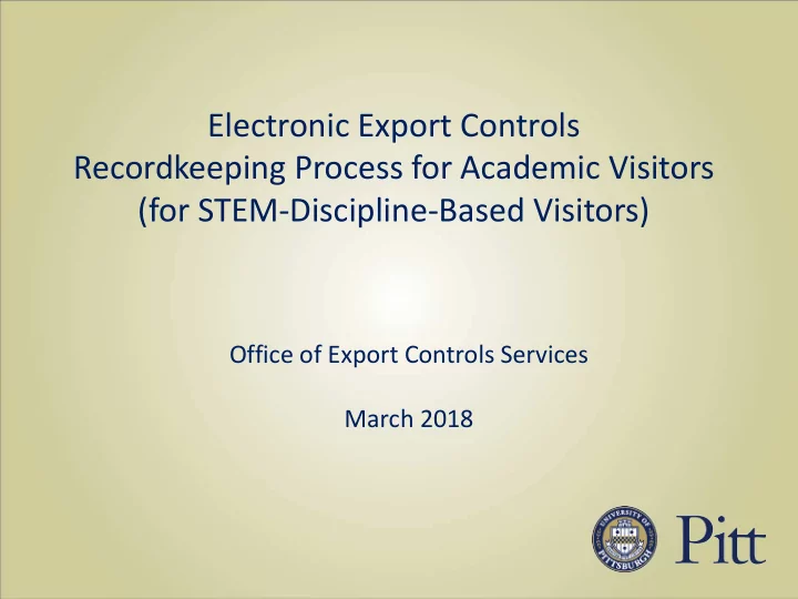 electronic export controls recordkeeping process for