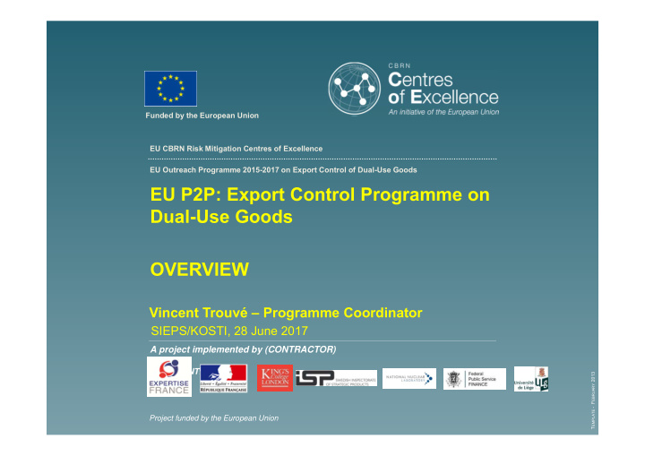 eu p2p export control programme on dual use goods overview