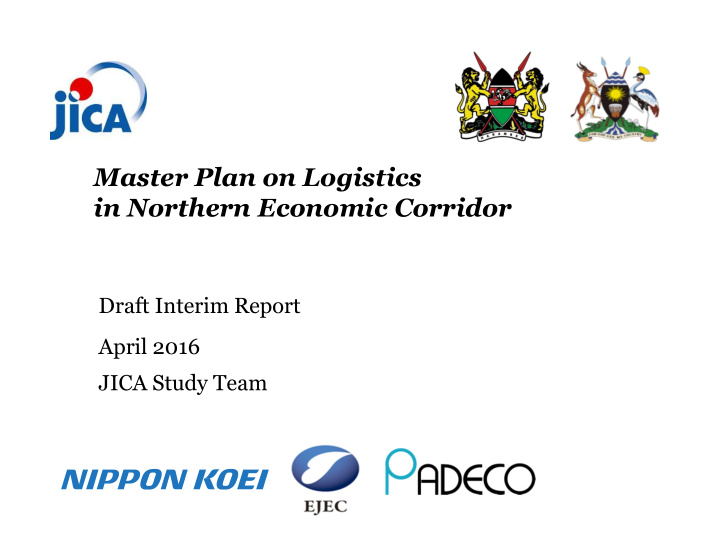 master plan on logistics in northern economic corridor