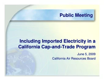 Public Meeting  Public Meeting  Including Imported Electricity in a  Including Imported Electricity