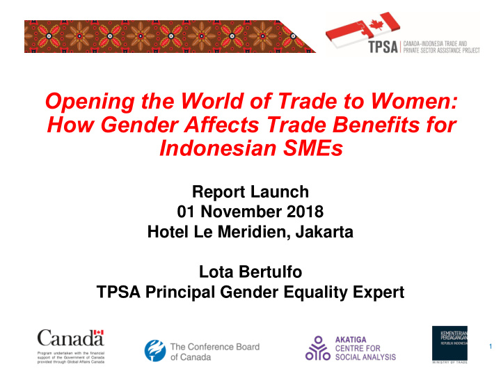 opening the world of trade to women