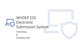 Electronic  Submission System  E-Permitting  &amp;  Compliance Data  109 Application types