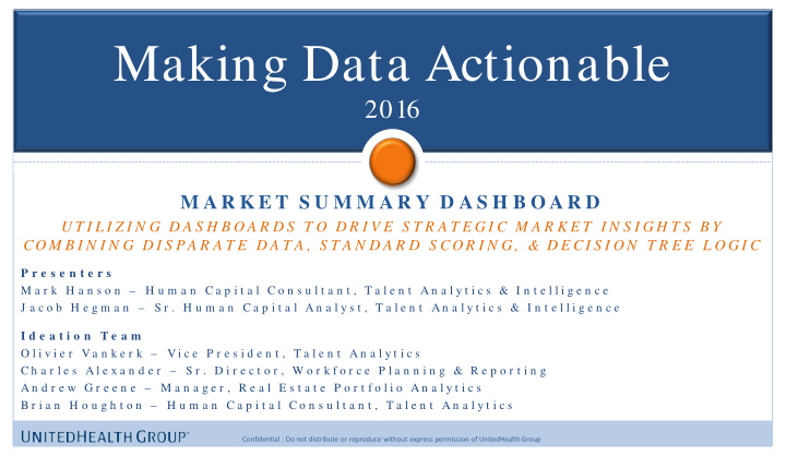 making data actionable