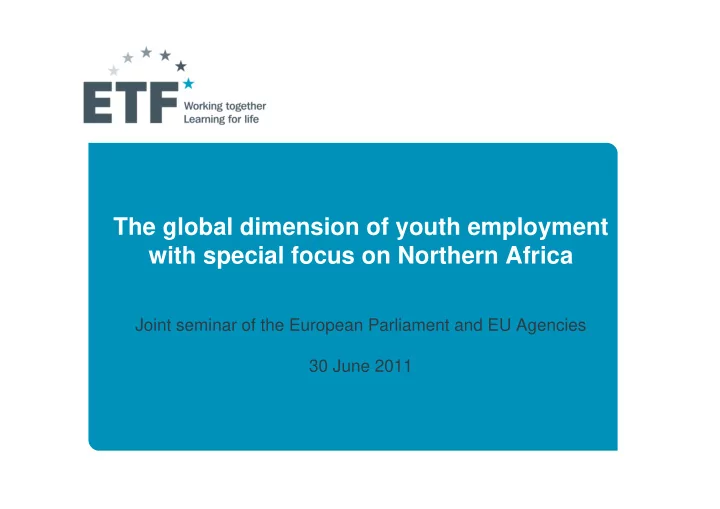 the global dimension of youth employment with special