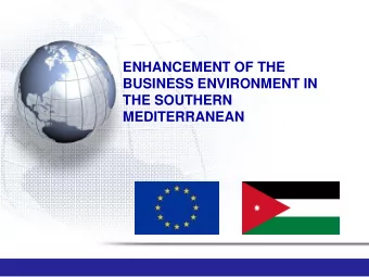 BUSINESS ENVIRONMENT IN  THE SOUTHERN MEDITERRANEAN  TRAINING NEEDS ANALYSIS  A practical approach