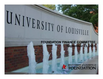 FOUNDA  TION FINANCE COMMITTEE  September 23, 2016  ULF Performance vs. Peers and Benchmarks  2