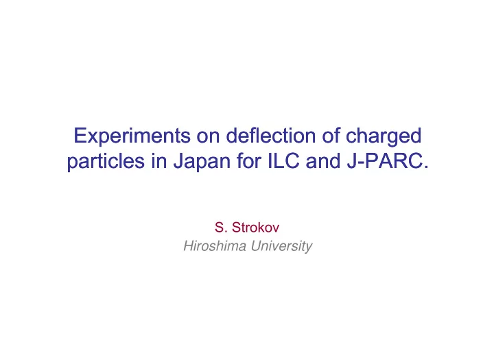 experiments on deflection of charged experiments on