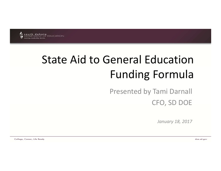 state aid to general education funding formula