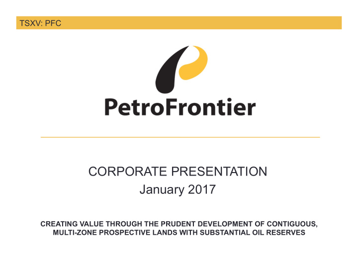 corporate presentation january 2017