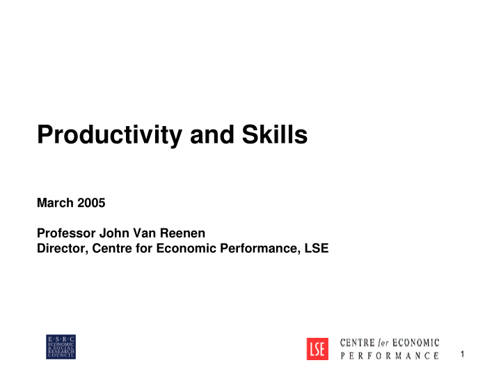 productivity and skills