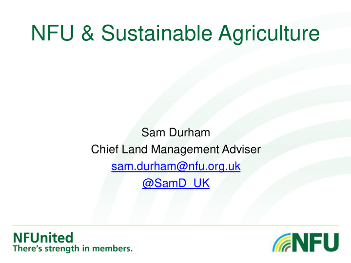 nfu sustainable agriculture