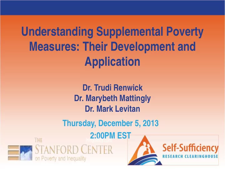 understanding supplemental poverty measures their