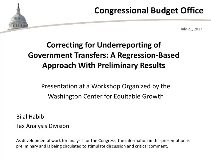 congressional budget office