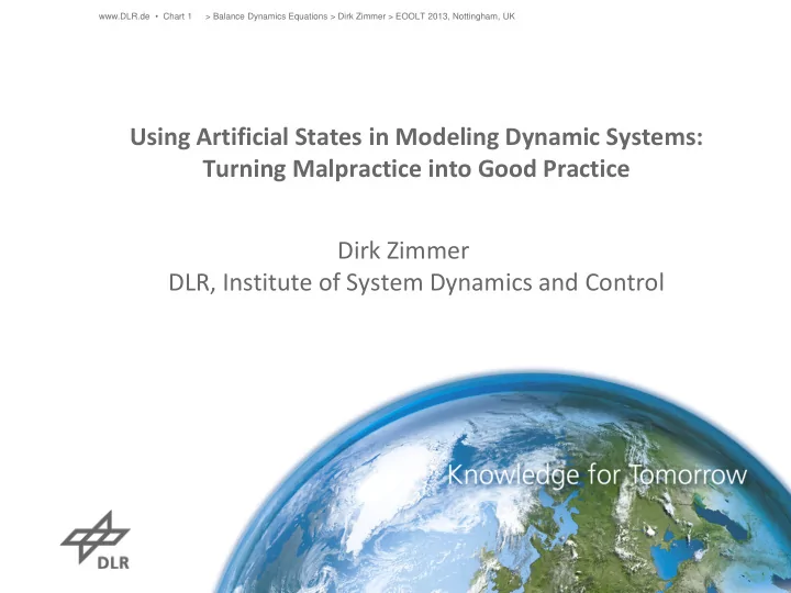dlr de chart 1 balance dynamics equations dirk zimmer