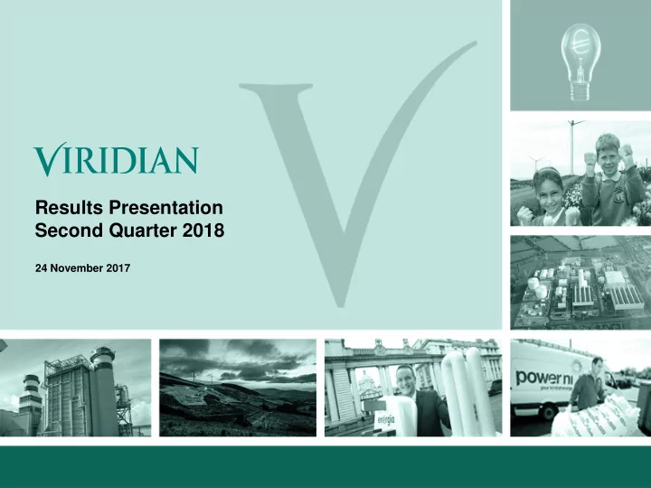 results presentation second quarter 2018