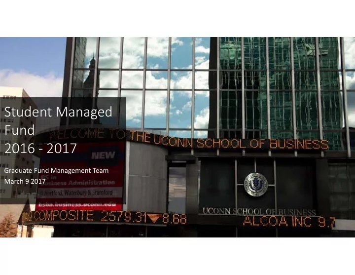 student managed fund 2016 2017