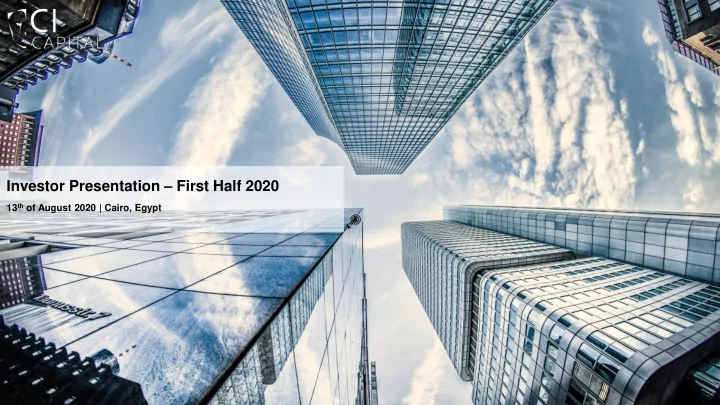 investor presentation first half 2020