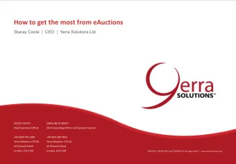 How to get the most from eAuctions  Stacey Coote  |  CEO  |  Yerra Solutions Ltd  STACEY COOTE