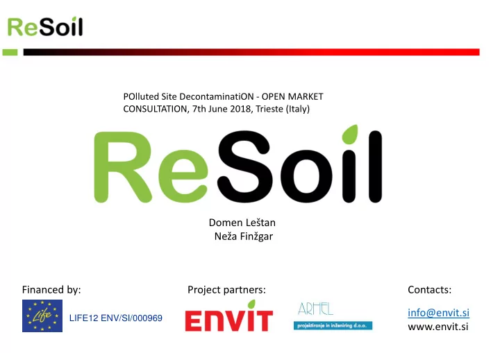 domen le tan ne a fin gar financed by project partners