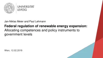 Federal regulation of renewable energy expansion:  Allocating competences and policy instruments to