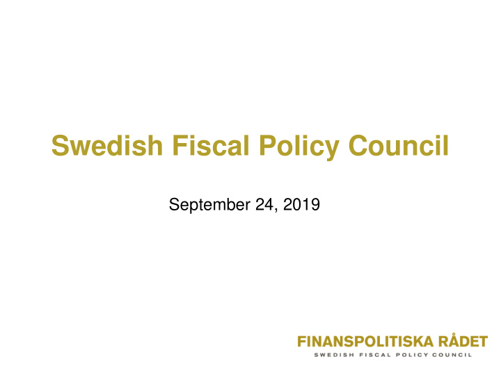 swedish fiscal policy council