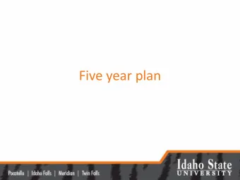 Five year plan  Five year plans  Required by State Board of Education  Draft due March 3,