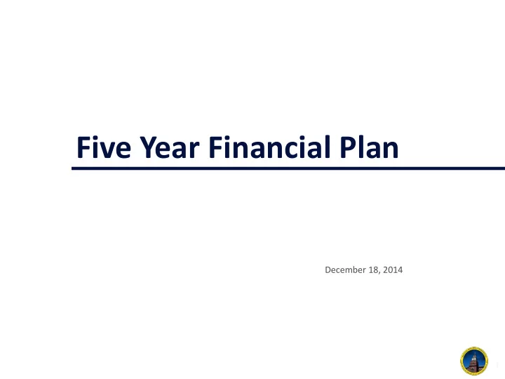 five year financial plan
