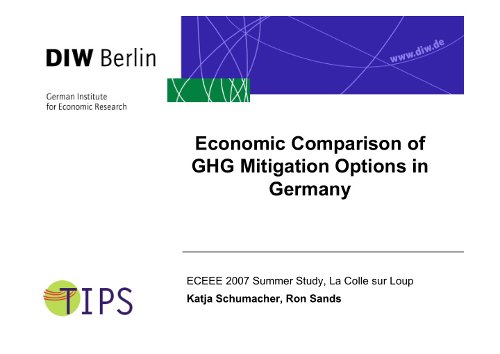 economic comparison of ghg mitigation options in germany