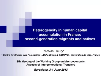 Heterogeneity in human capital  accumulation in France:  second-generation migrants and natives