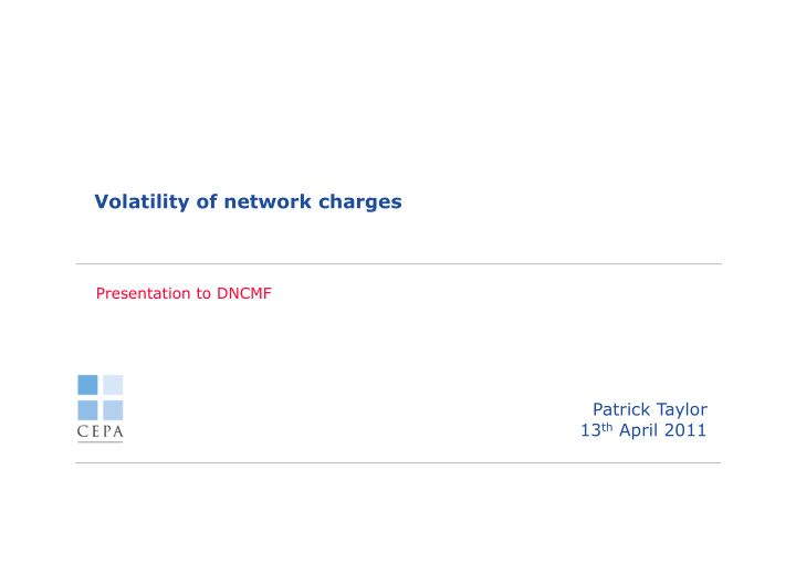 volatility of network charges